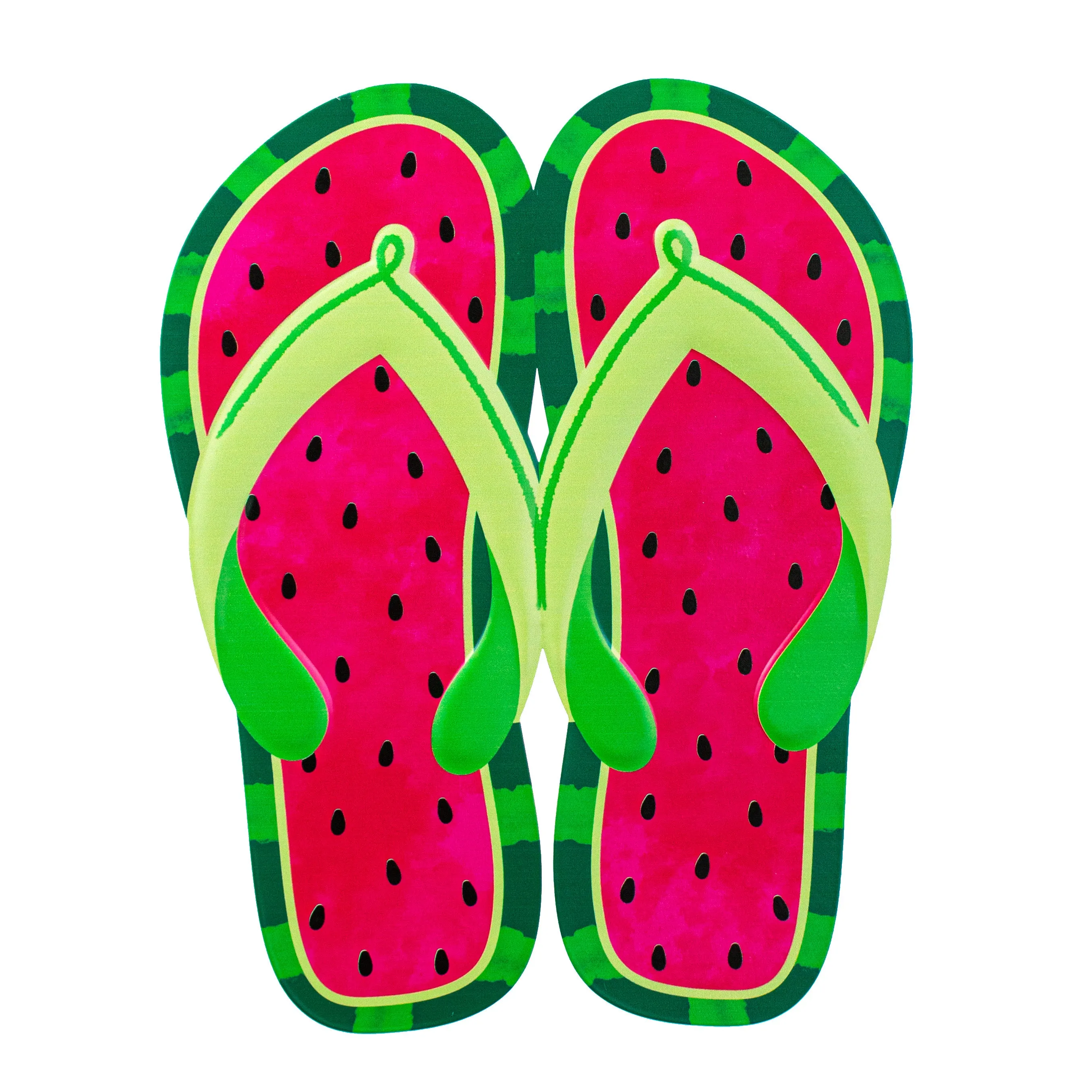 12" Embossed Metal Hanger: Watermelon Flip Flops