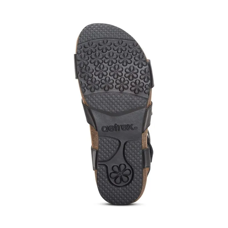 Aetrex Women's Lilly Sandals- Black