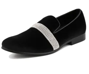 Amali Monarch Regal Noir Velvet Loafers Men’s Black Velvet