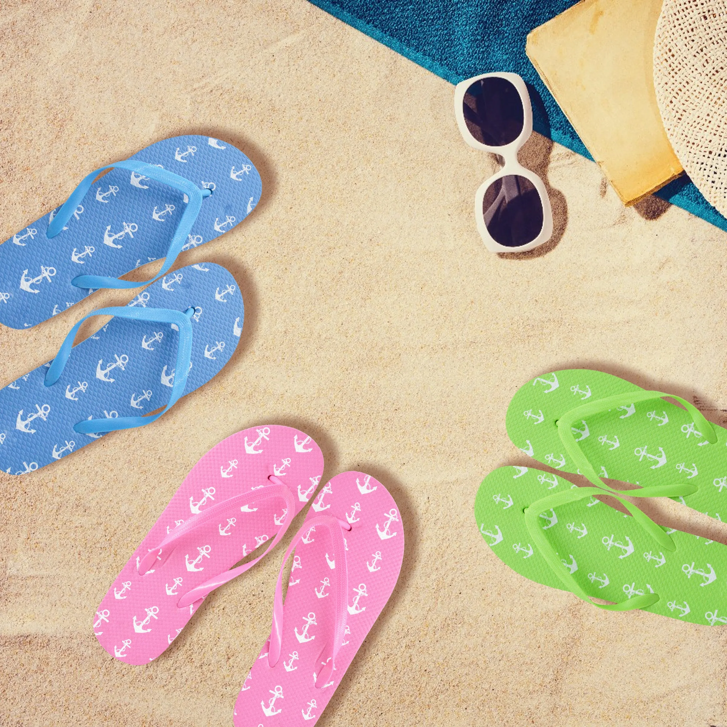Anchor Flip Flops