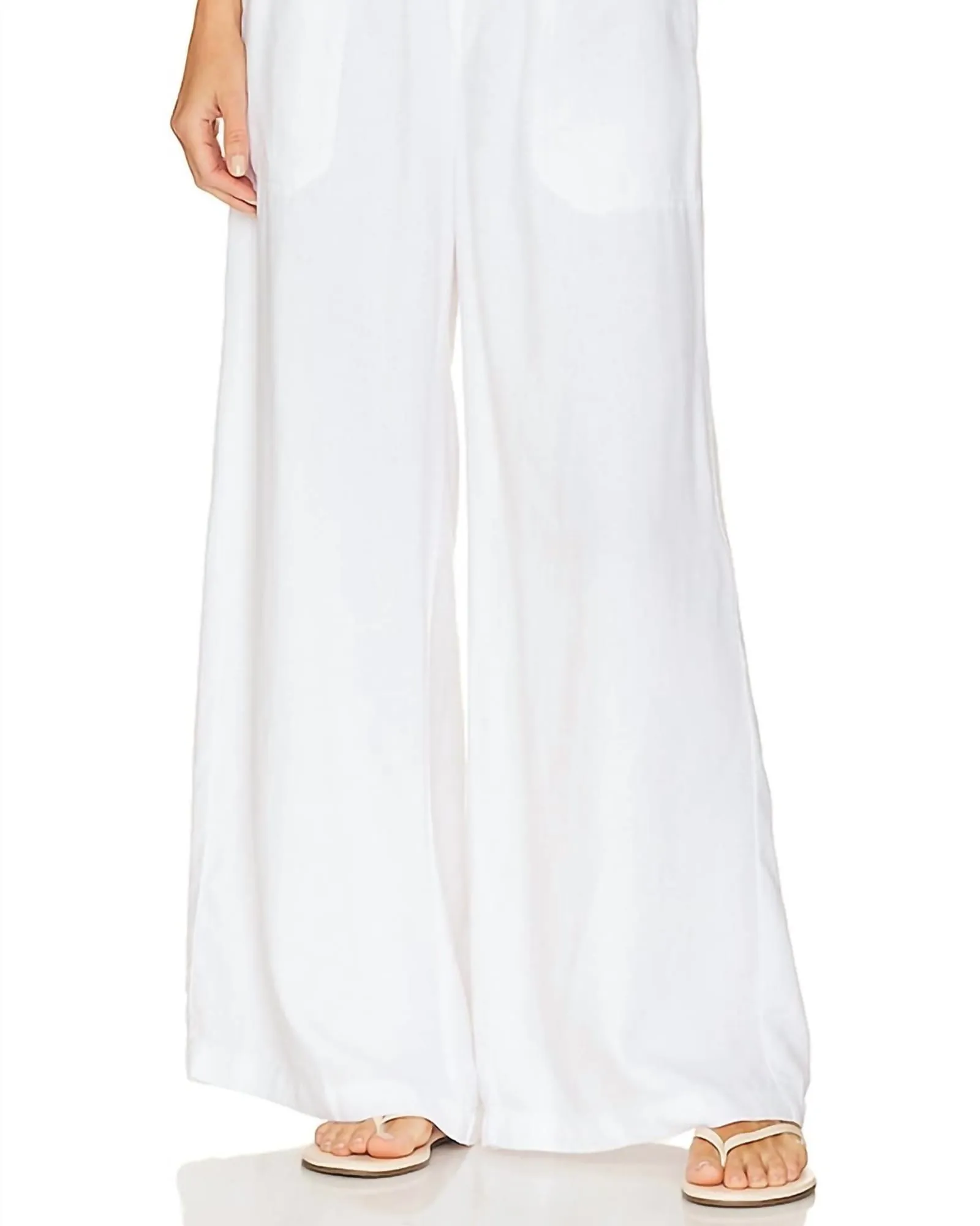 Angie Crop Palazzo Pant in White | White