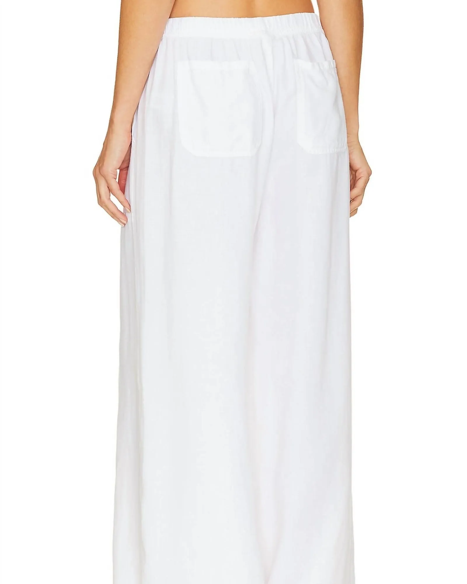 Angie Crop Palazzo Pant in White | White