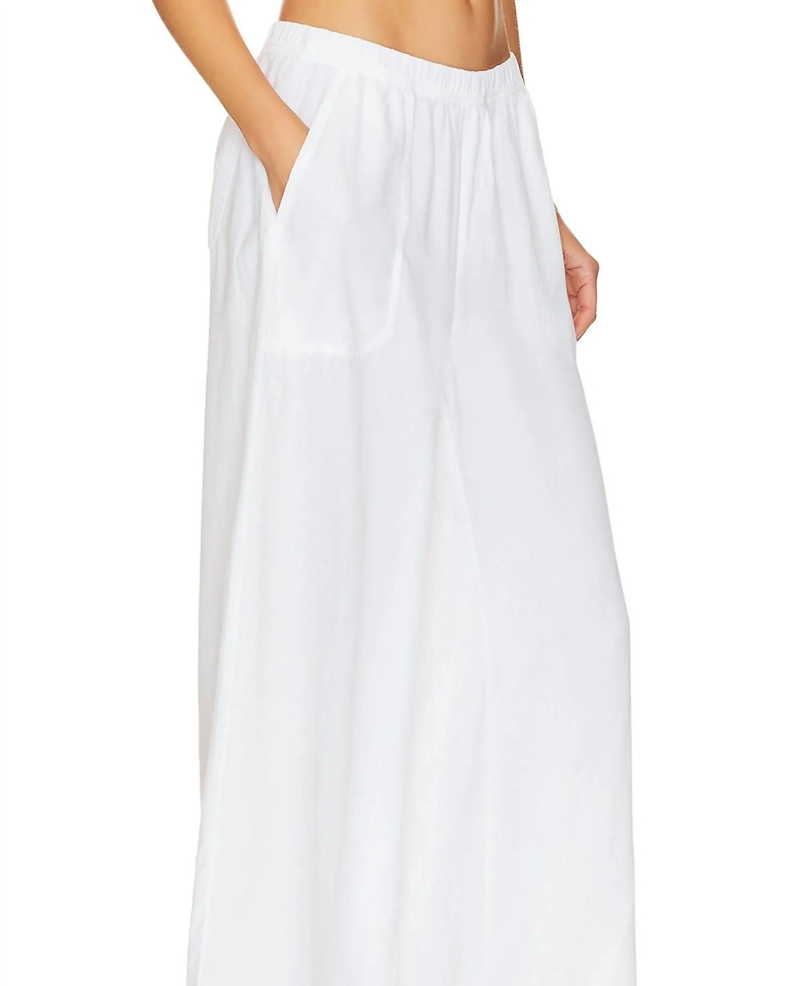 Angie Crop Palazzo Pant in White | White