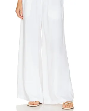 Angie Crop Palazzo Pant in White | White