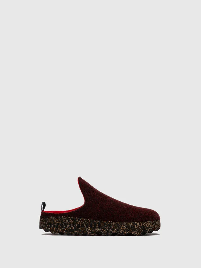 AsPortuguesas Women's Come L Slip-On Casual Mules Double Felt Merlot Red