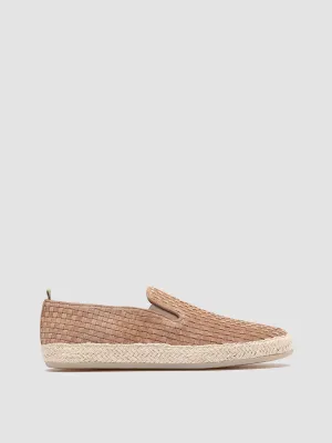 BOWLINE 001 - Beige Woven Espadrille Shoes