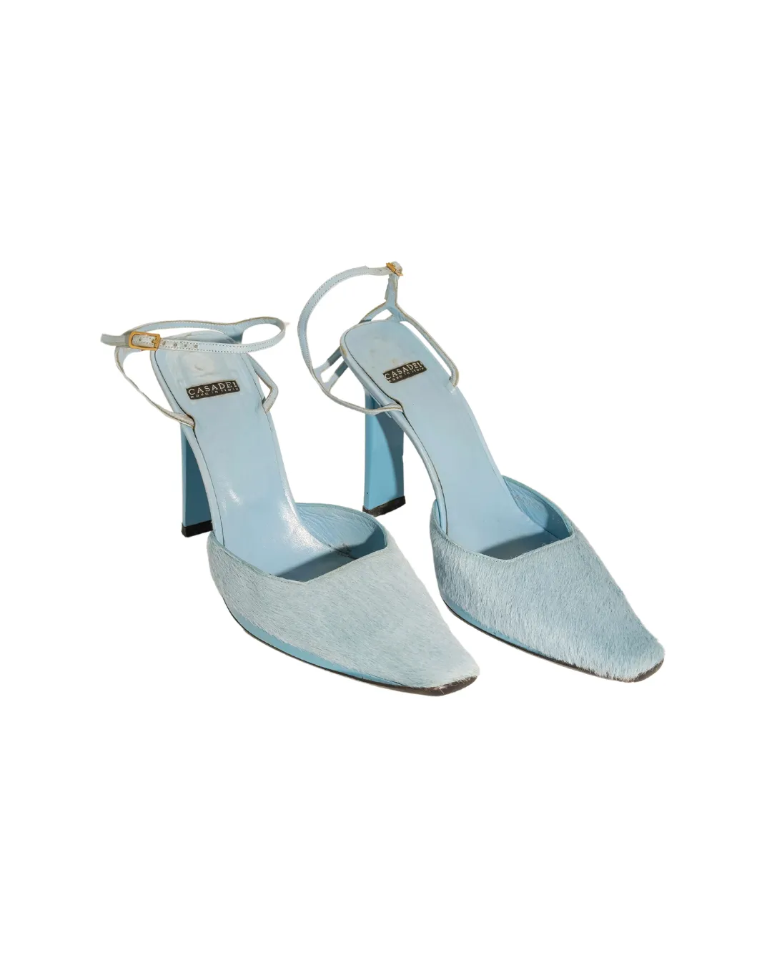 Casadei Ice Blue Pony Hair Pumps (37)