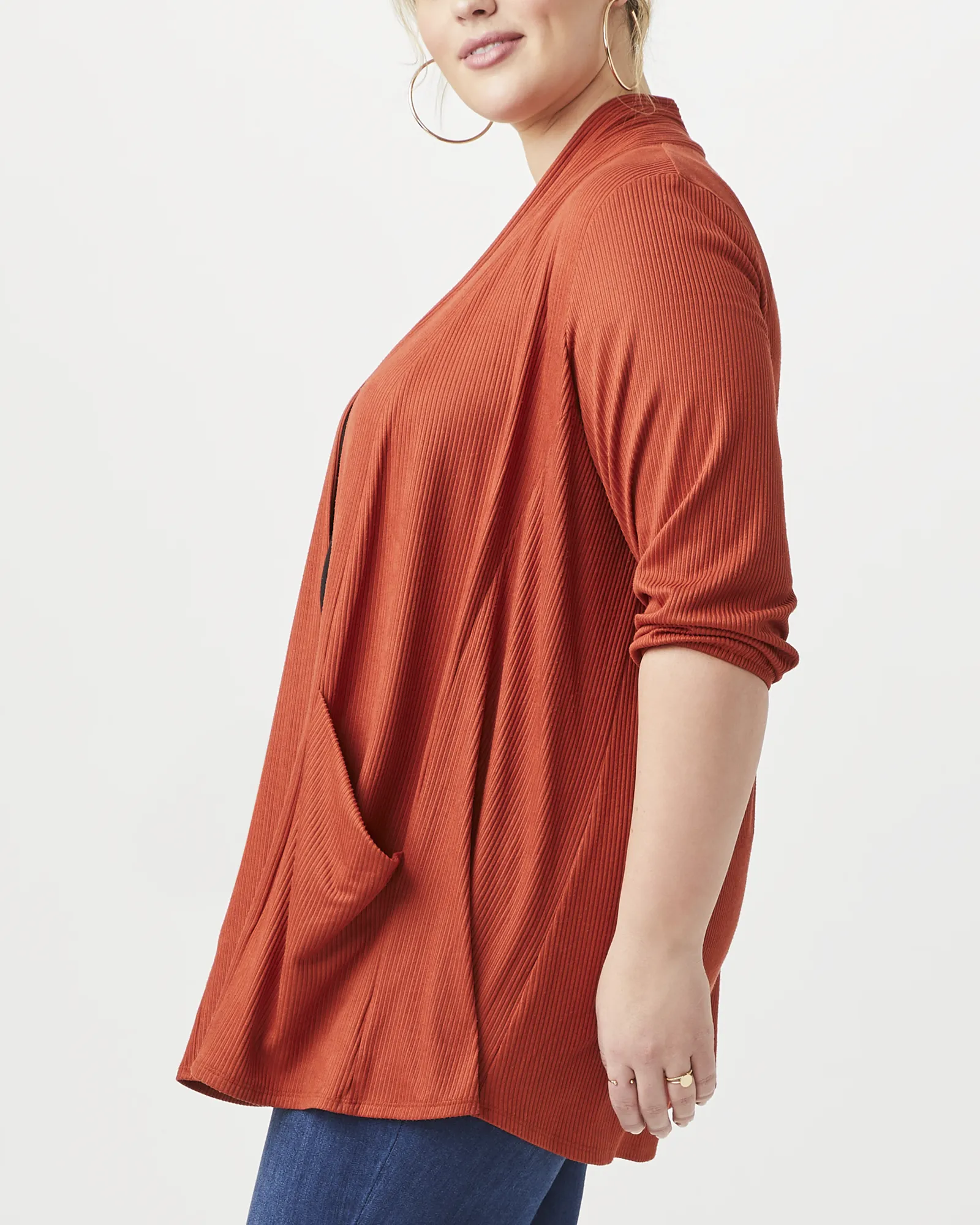Cia 3/4 Sleeve Cardigan | Orange