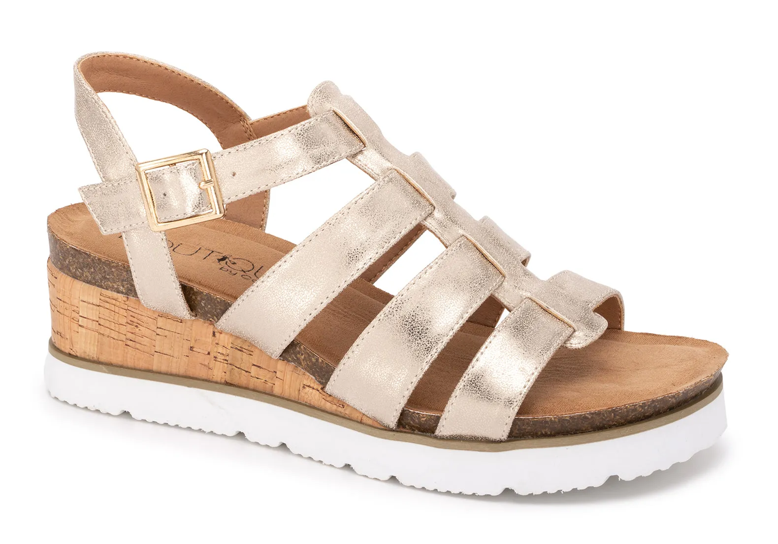 Corkys "Fantasy" Strap Sandal in Gold Metallic