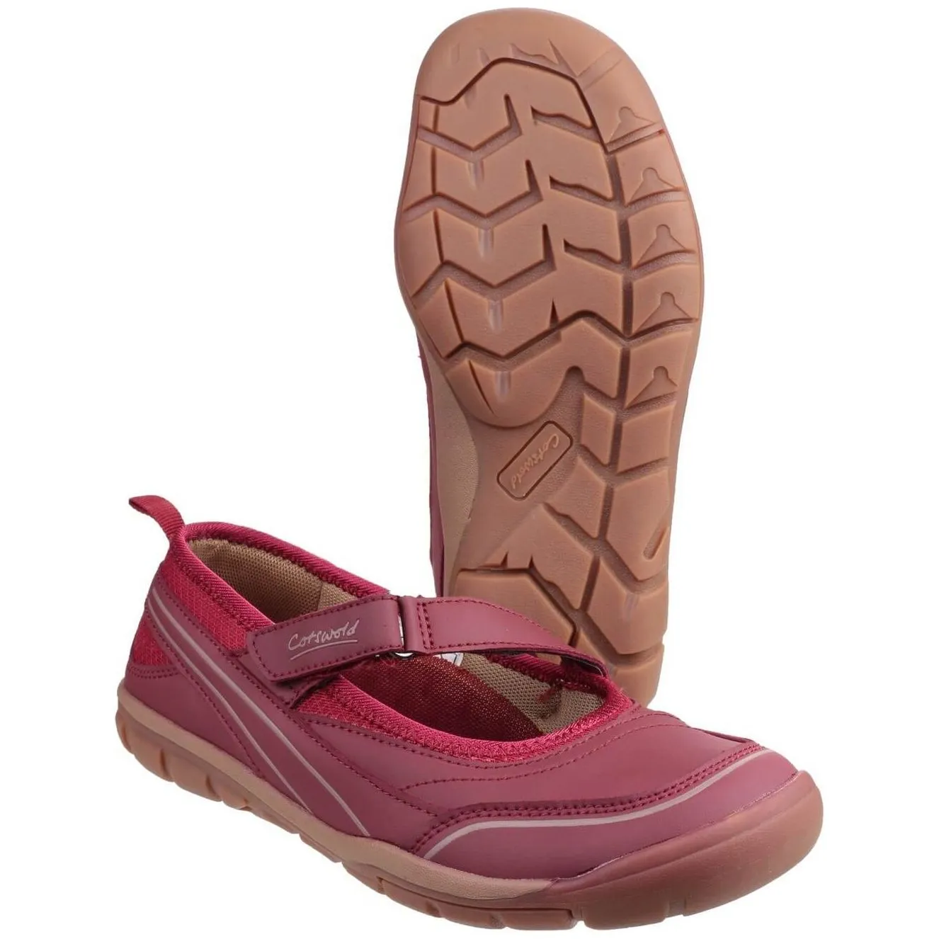 Cotswold Appleton Touch Fastening Ballet Pumps Womens