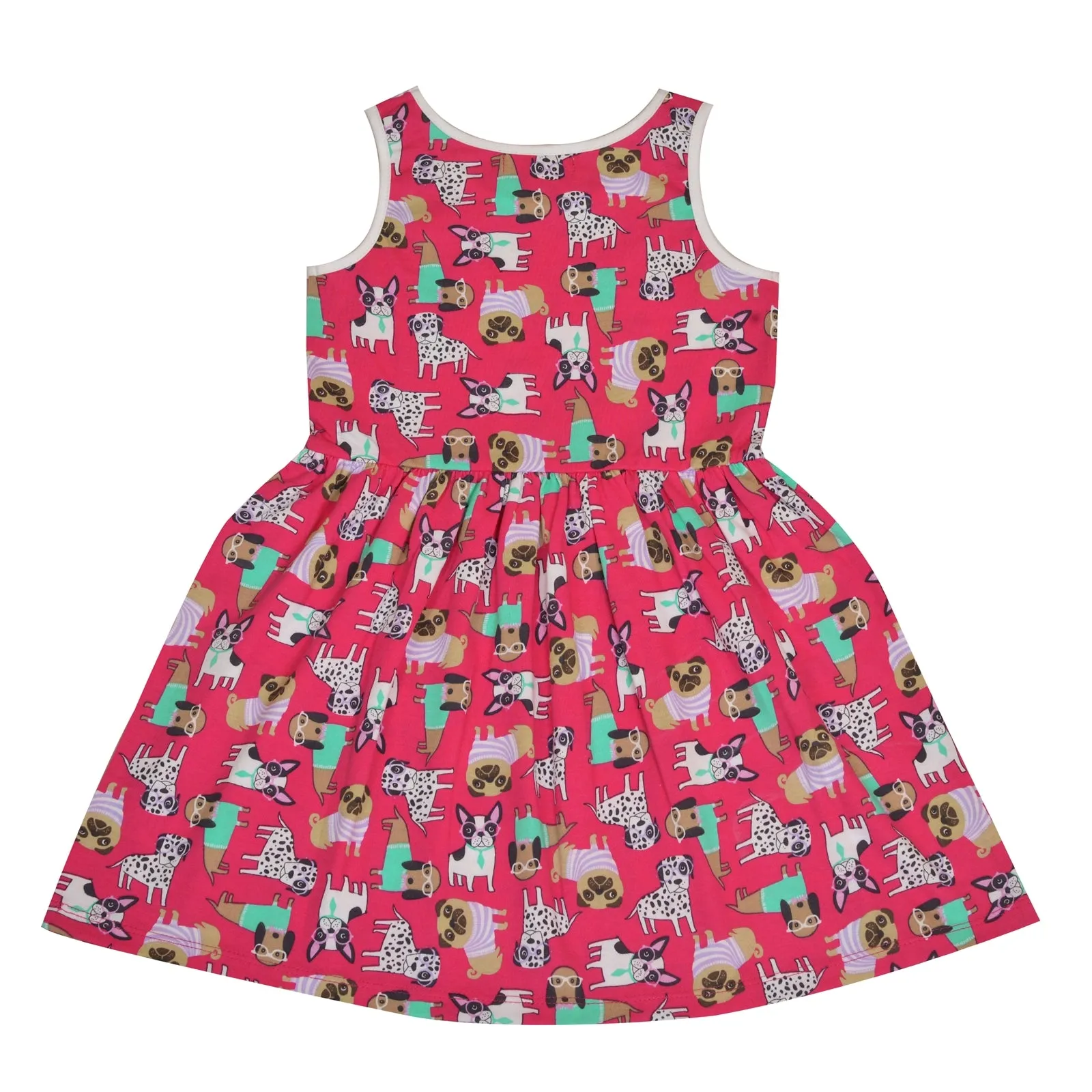 CrayonFlakes Kids Wear for Girls 100% Cotton Printed Sleeveless Frock Dress