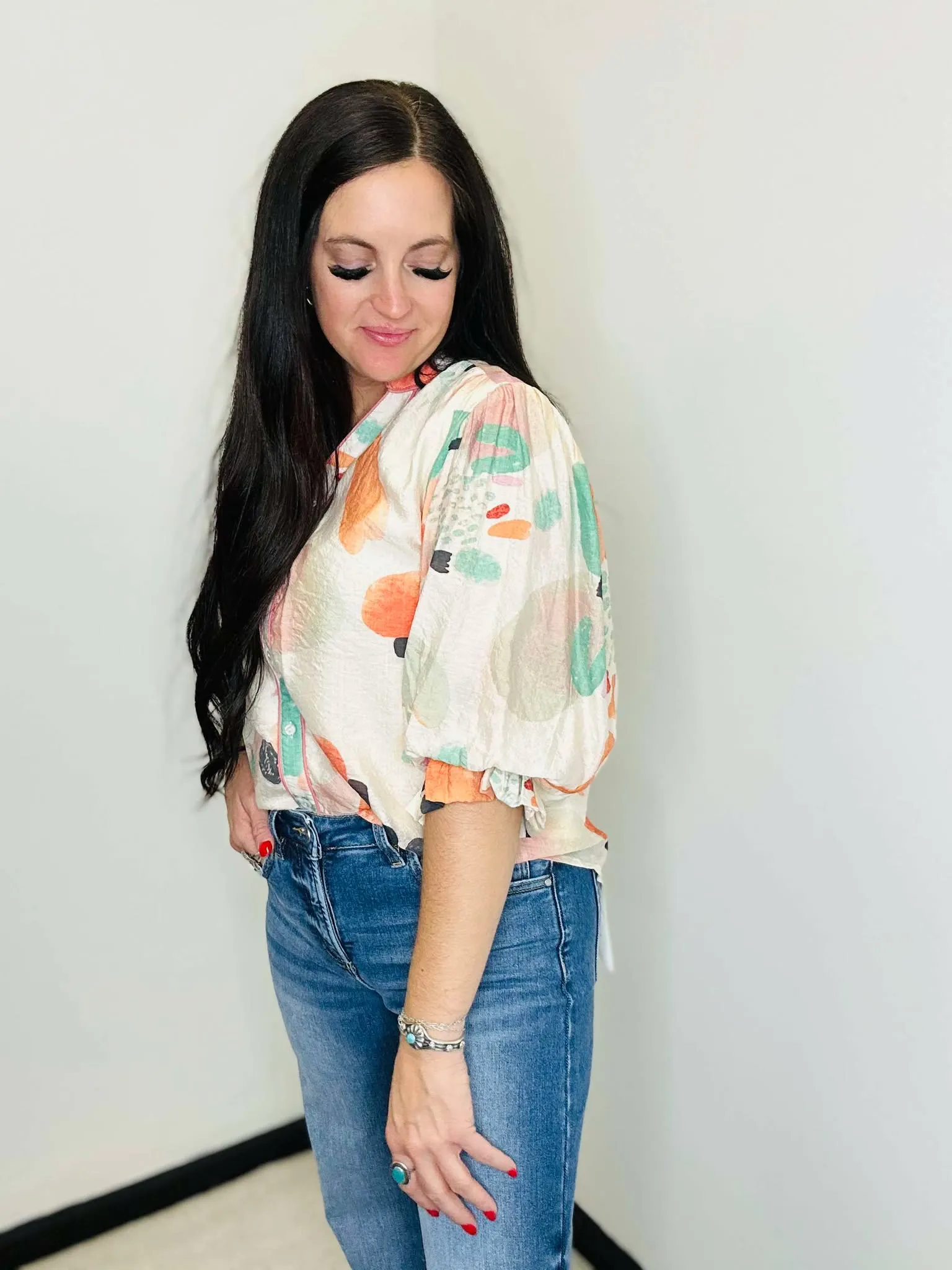Daphne Floral Button Down Blouse