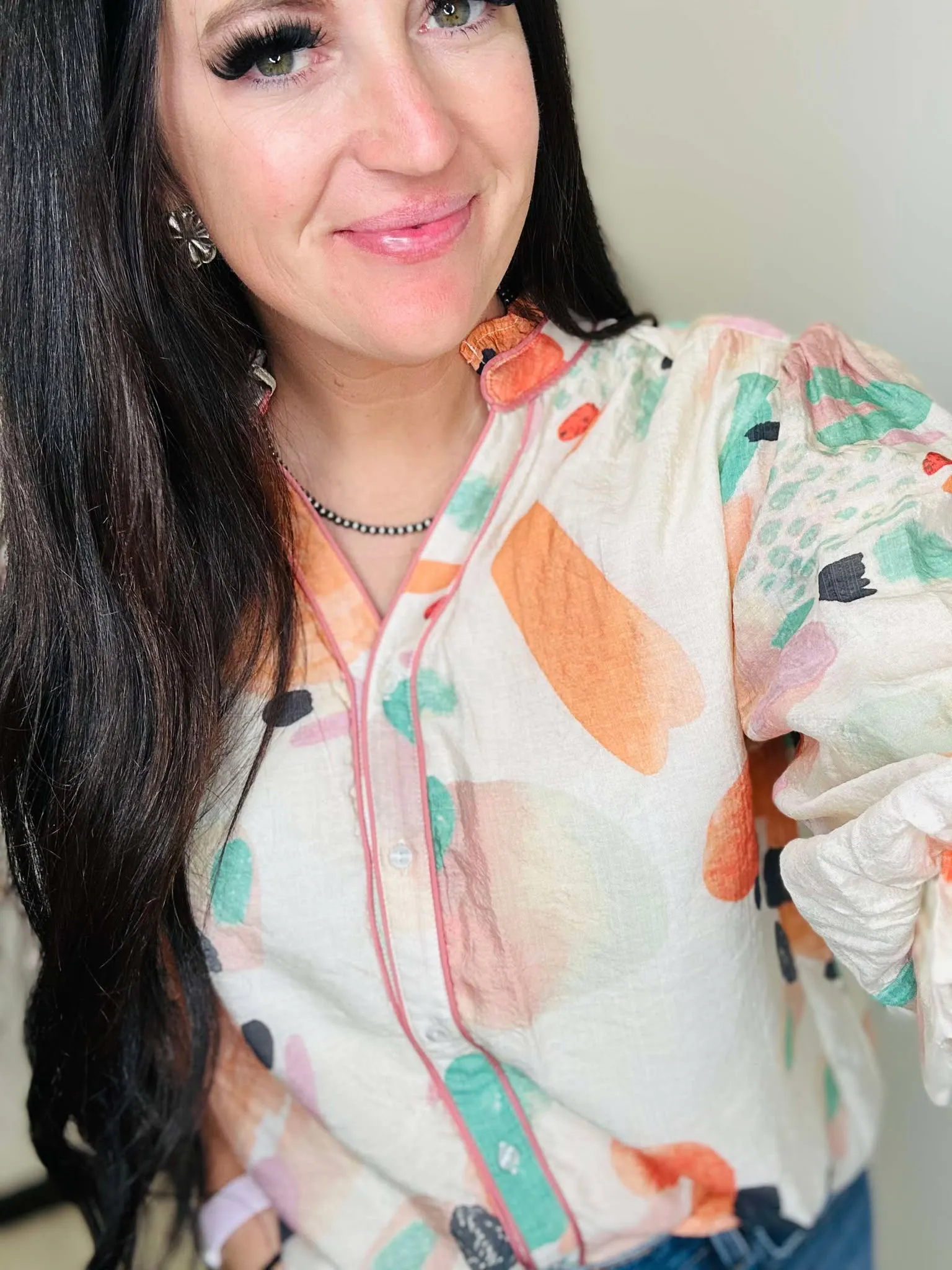 Daphne Floral Button Down Blouse