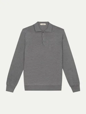 Extrafine Merino Polo Dark Grey