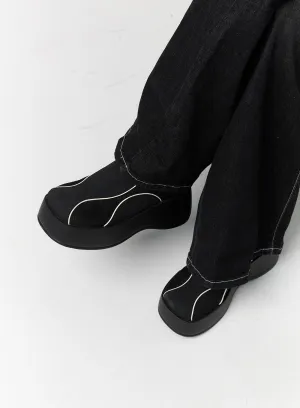 Faux Leather Platform Mules CS314