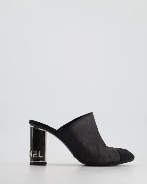 *fire Price*trendy Inspired  Chanel Black Embellished Mules With Silver Logo Size Eu 37