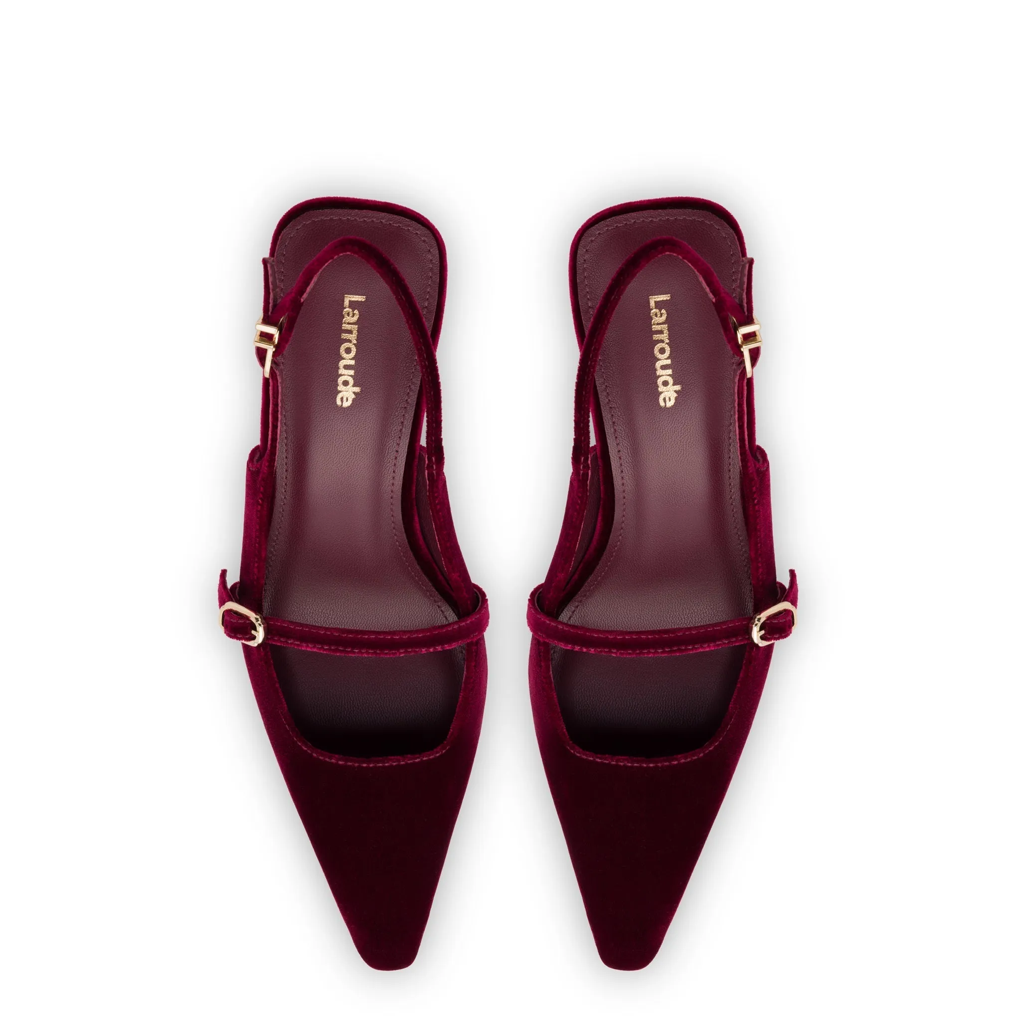 Larroude Ines Pump In Wine Velvet