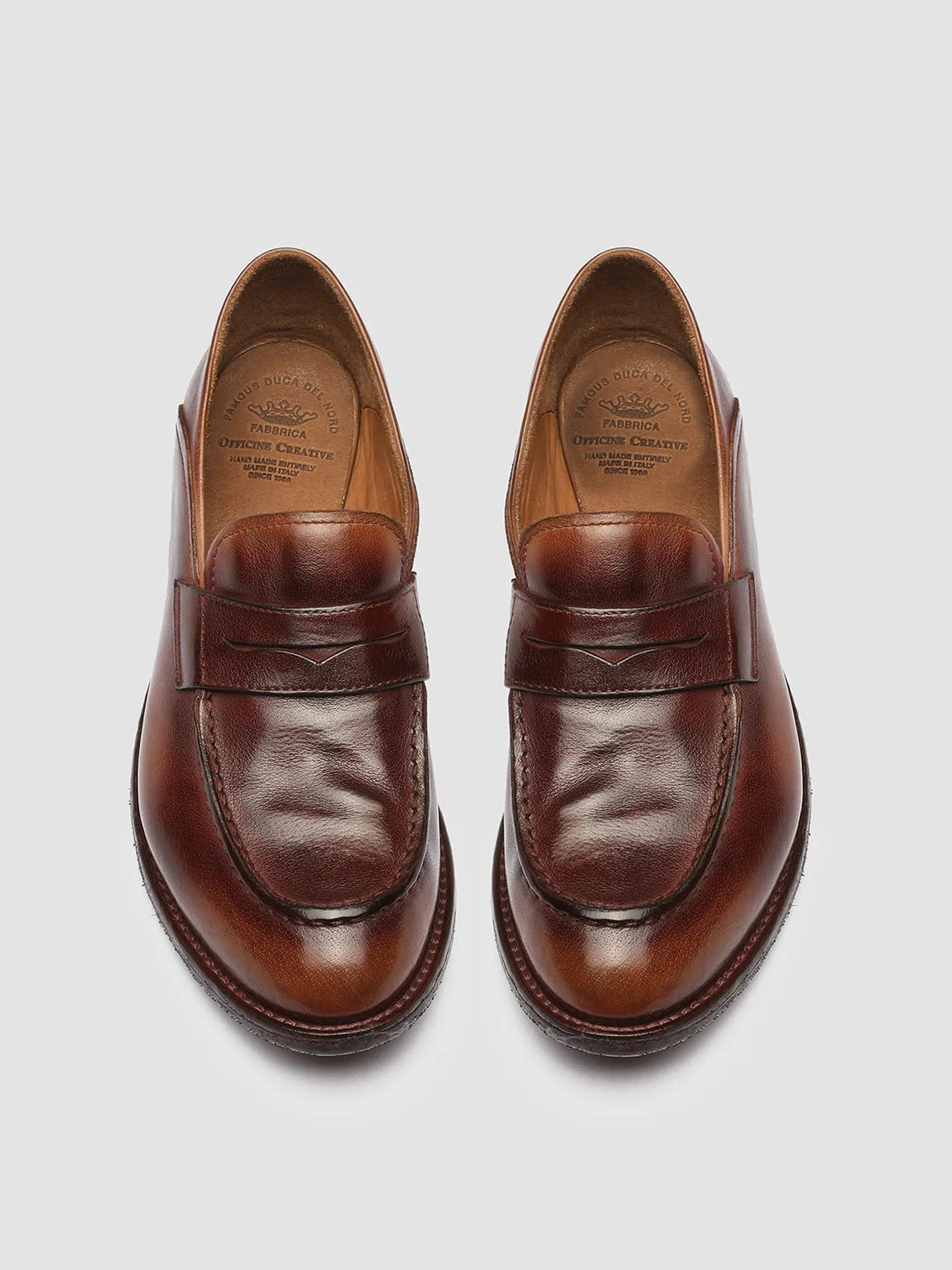 LEXIKON 140 - Burgundy Leather Penny Loafers