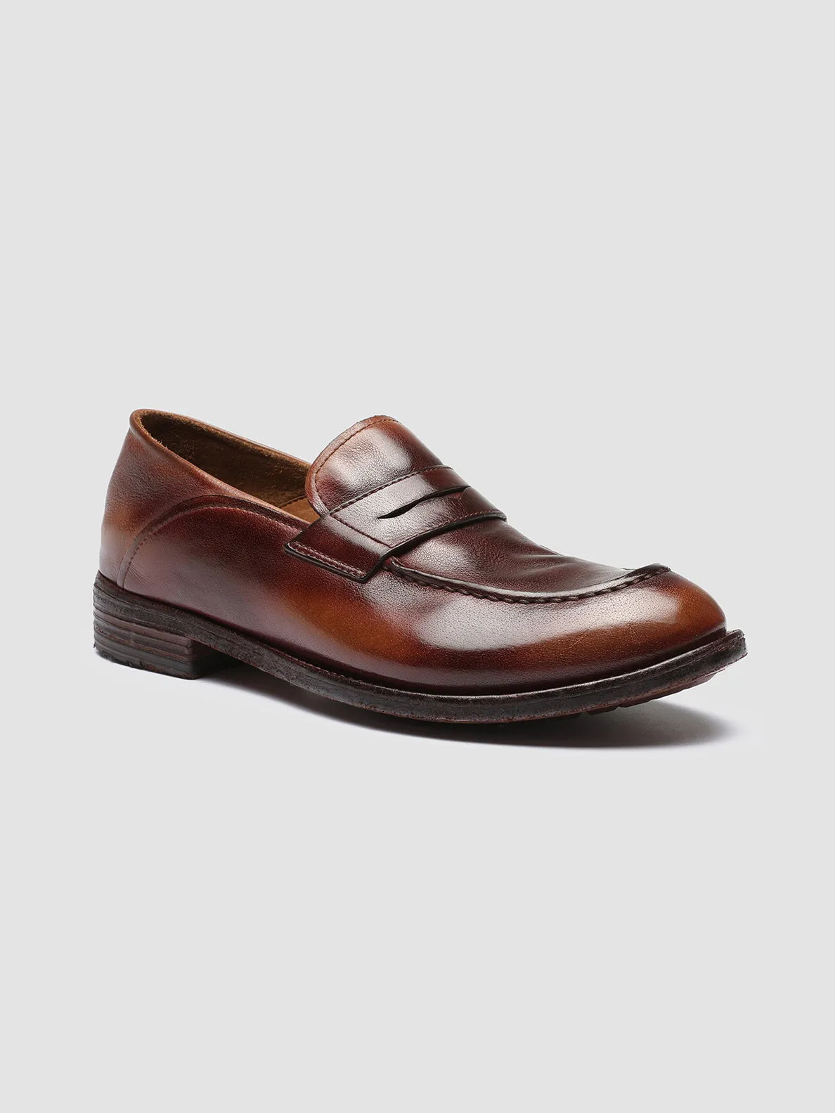 LEXIKON 140 - Burgundy Leather Penny Loafers