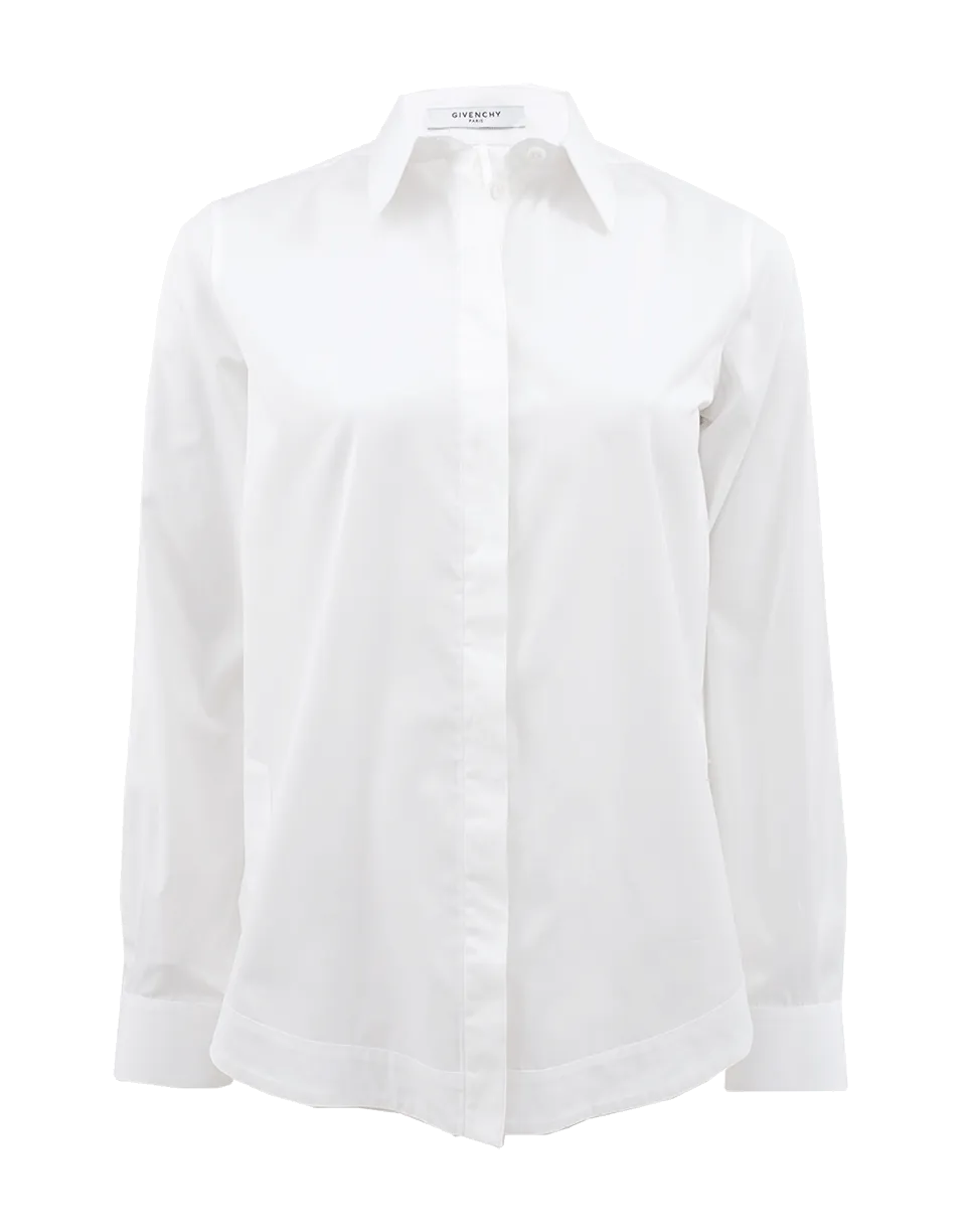 Long Sleeve Cotton Poplin Blouse