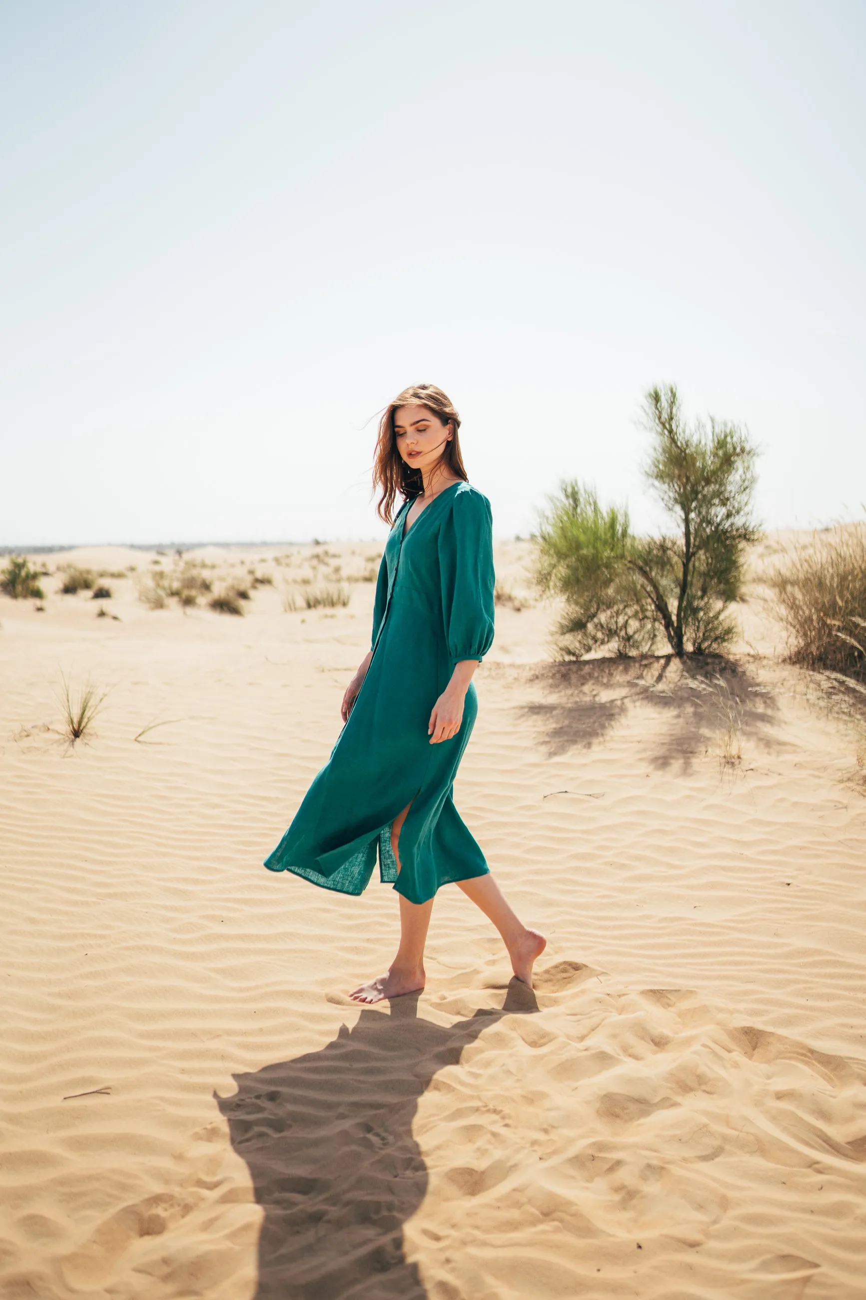 Marianne Linen Midi Dress