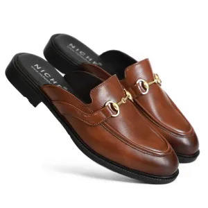 NICHE Tan Brown Horsebit Mule