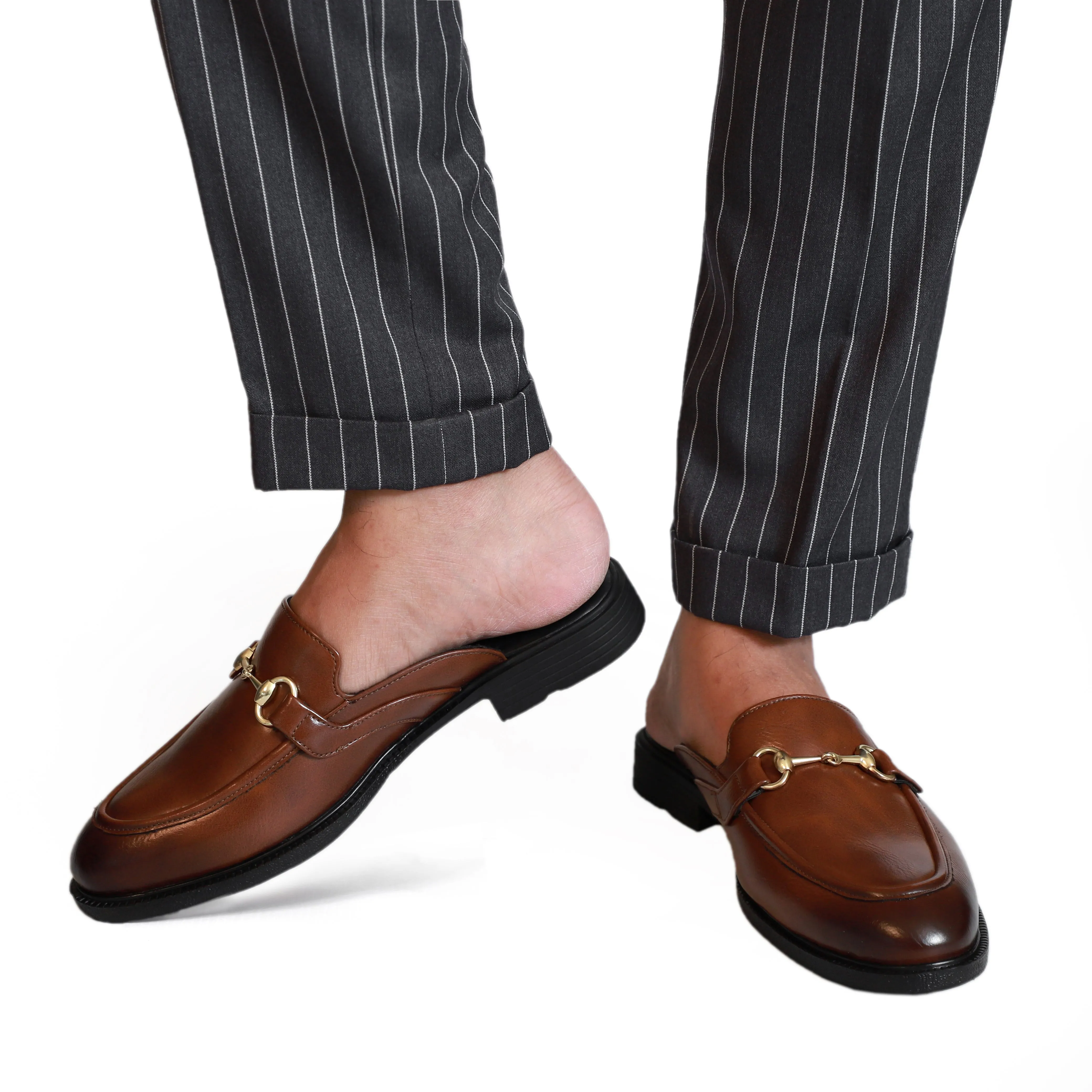 NICHE Tan Brown Horsebit Mule