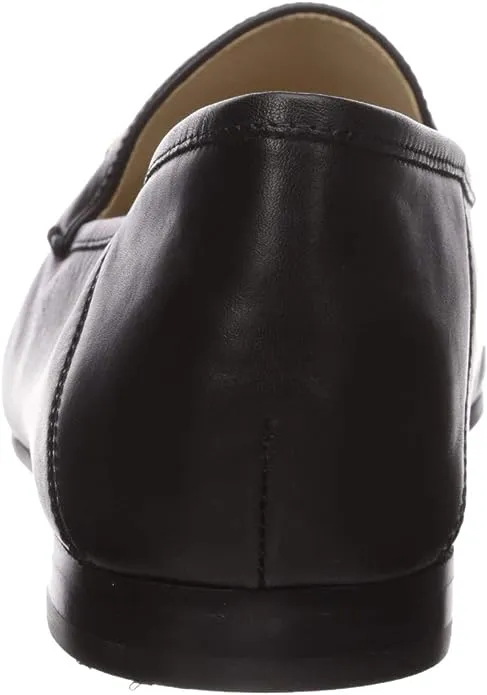 Sam Edelman Loraine Black Modena Leather Chain Detailed Fashion Vamp Loafers