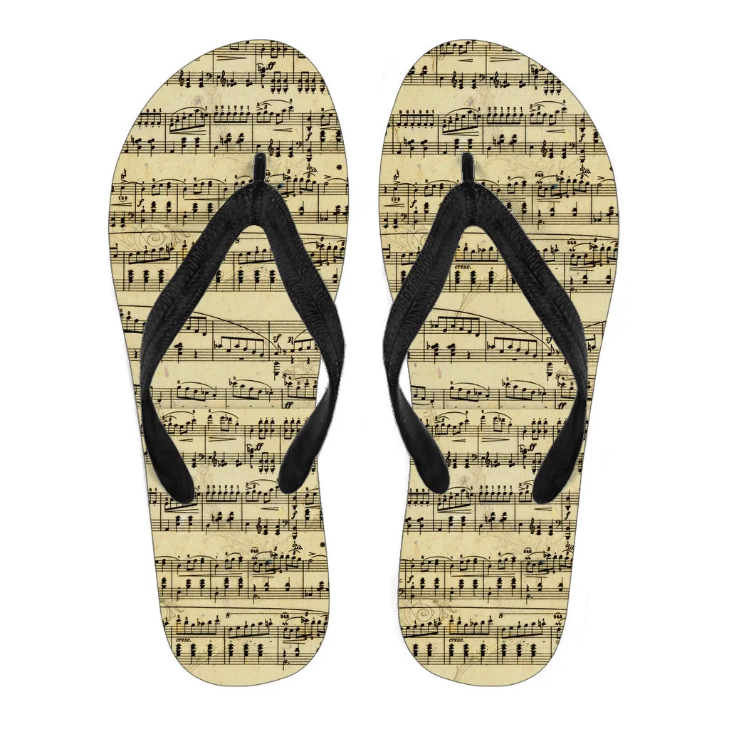 Sheet Music Design Women's Flip Flops