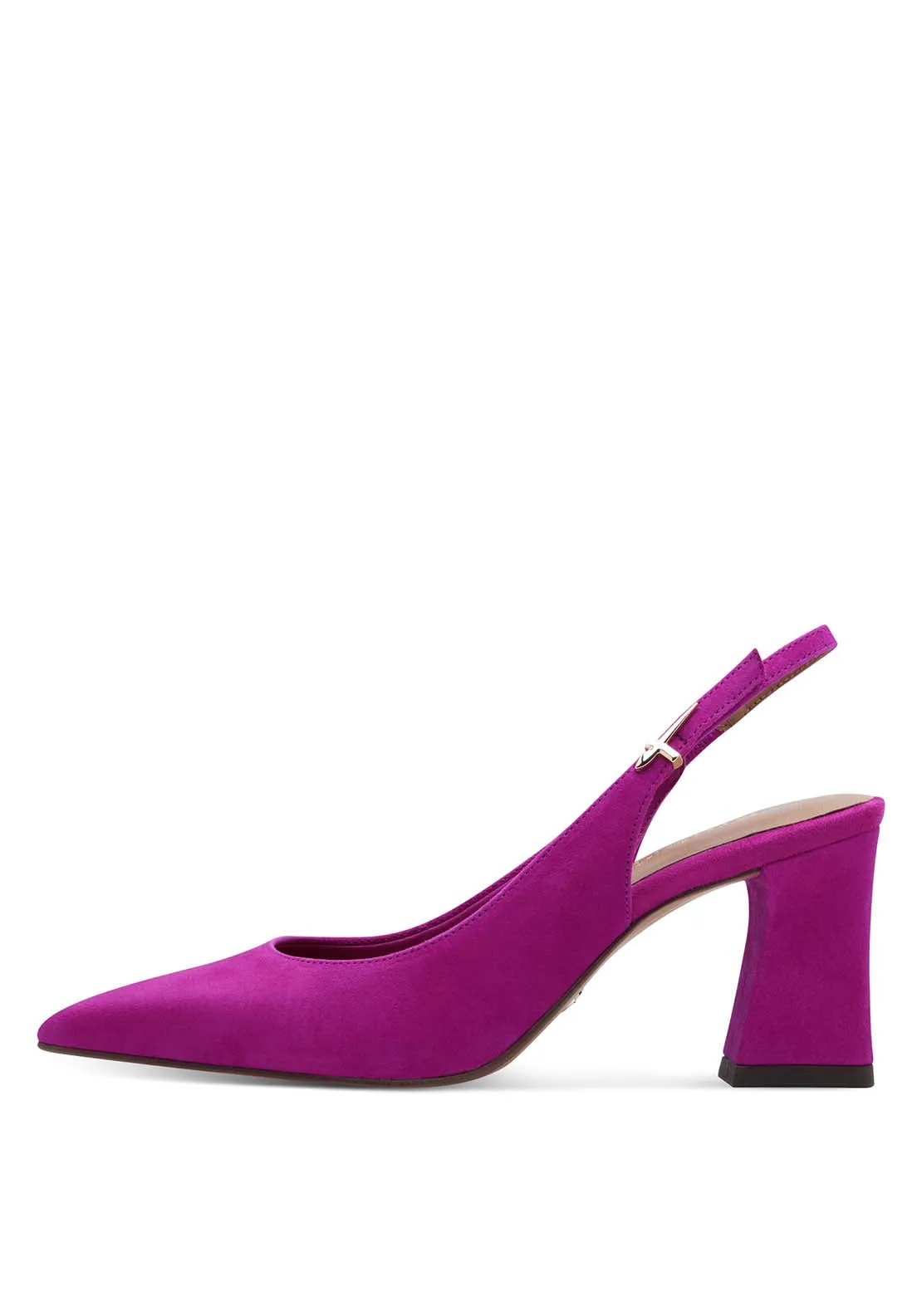 Sling Back Heeled Shoe - Dark Pink