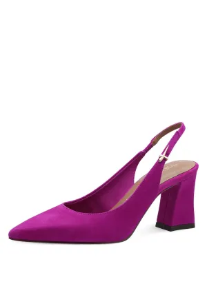 Sling Back Heeled Shoe - Dark Pink