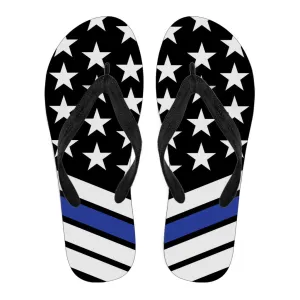 Thin Blue Line Flag - Men's Flip Flops 1