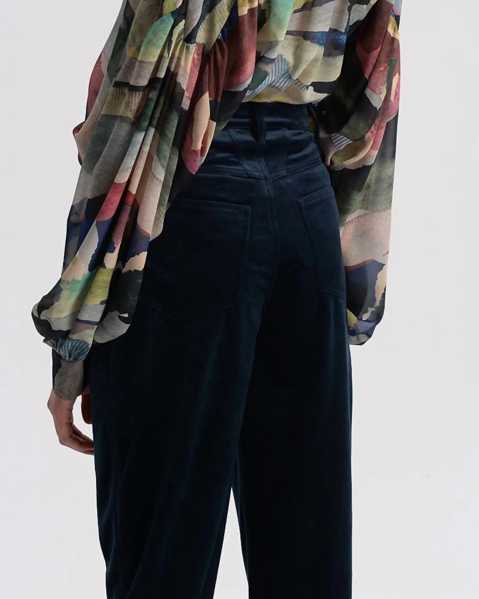 Velvet Highwaist Pant In Dark Navy | Dark Navy