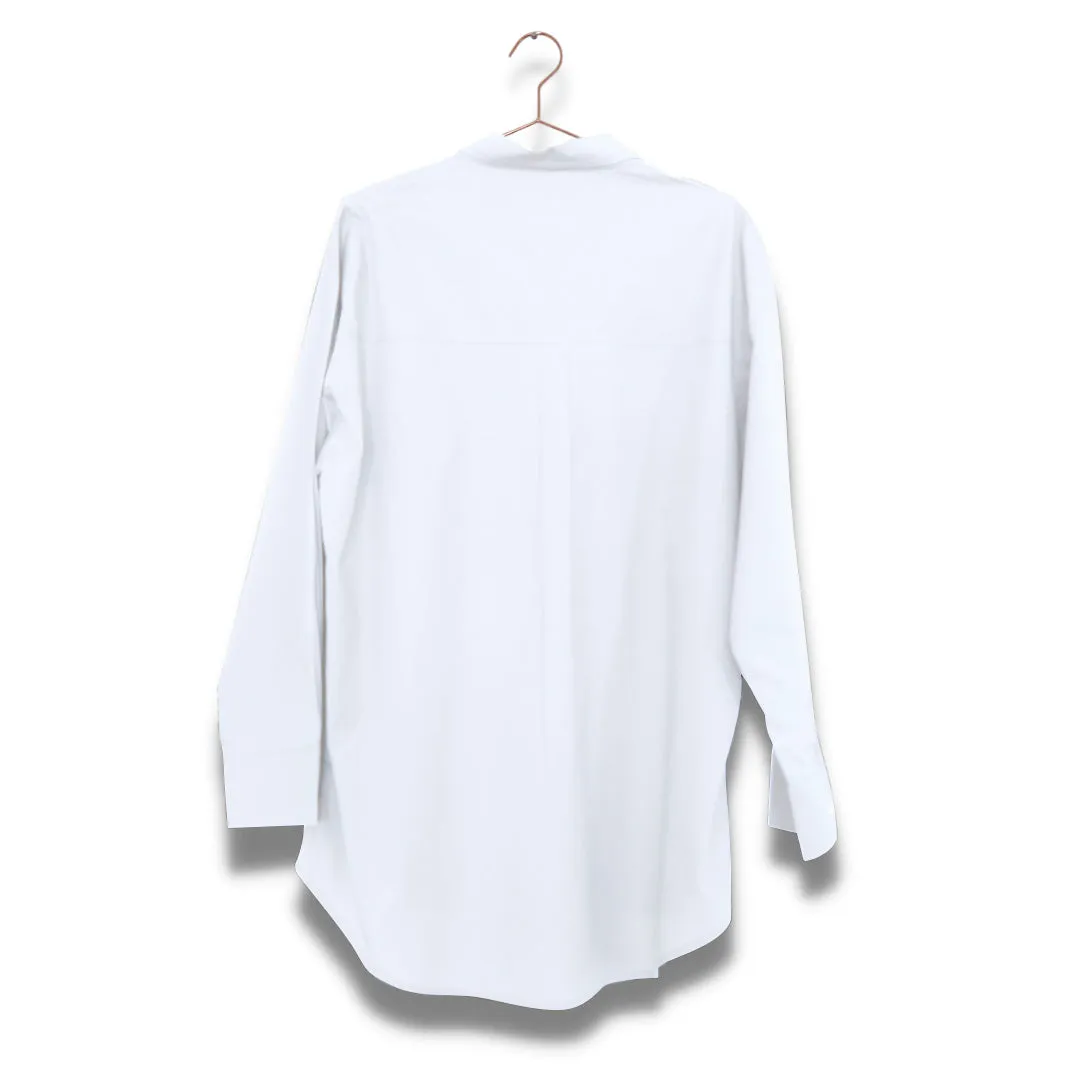 White  Cotton Stretch Tintswalo Oversized Shirt