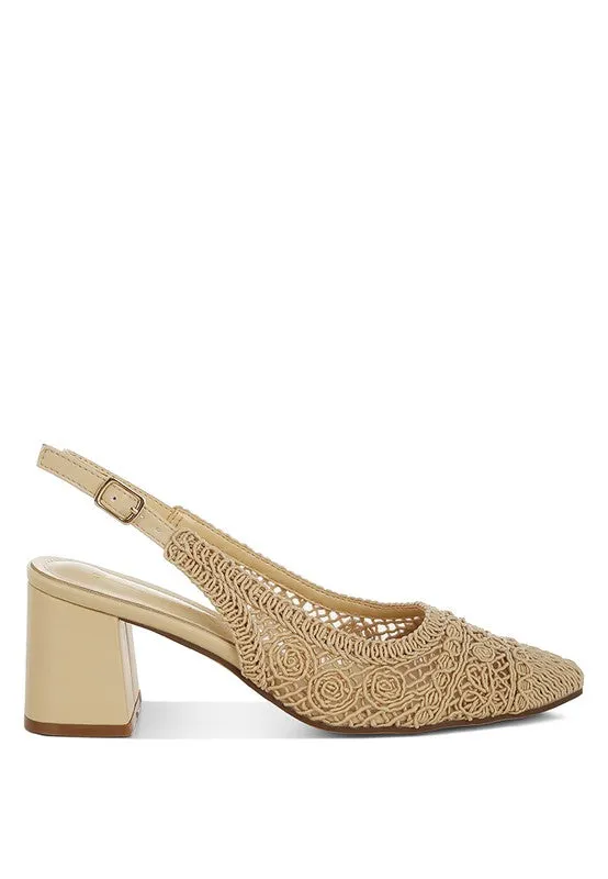 Woven Design Slingback Sandals