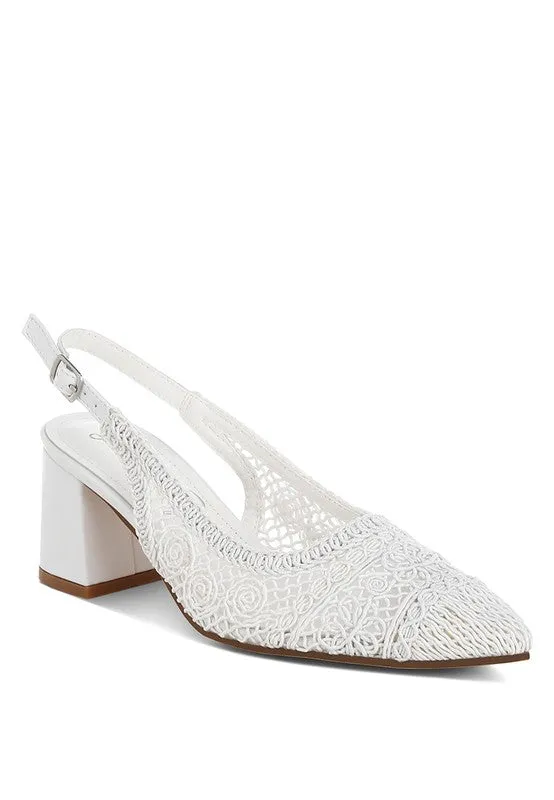 Woven Design Slingback Sandals
