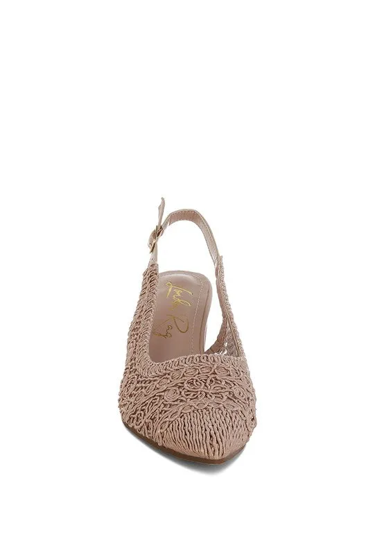 Woven Design Slingback Sandals