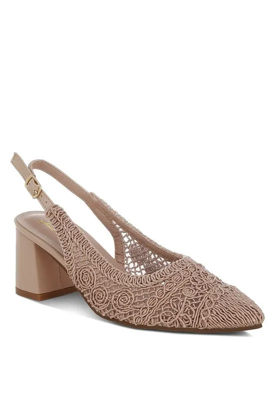 Woven Design Slingback Sandals