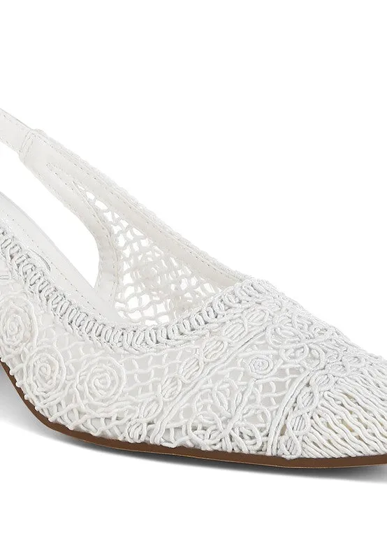 Woven Design Slingback Sandals