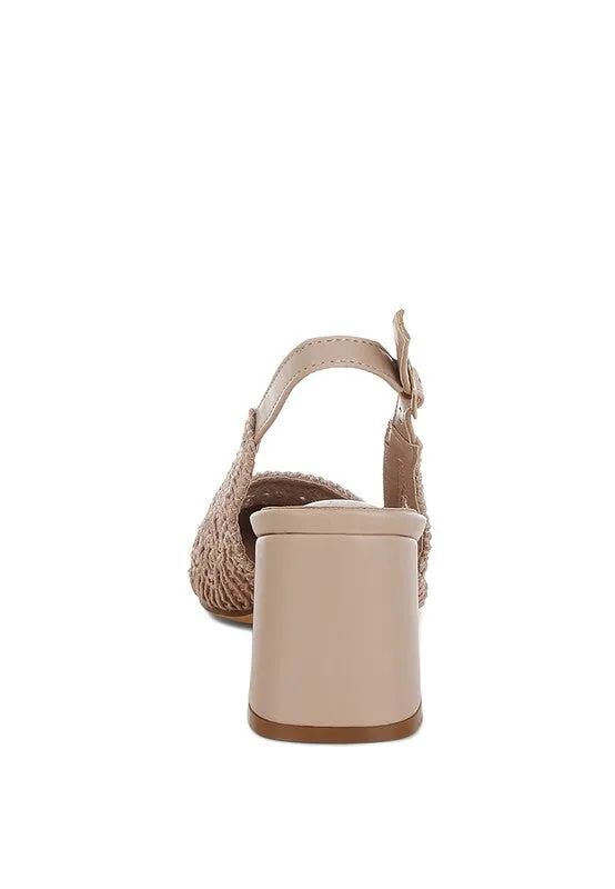 Woven Design Slingback Sandals