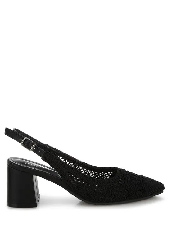 Woven Design Slingback Sandals