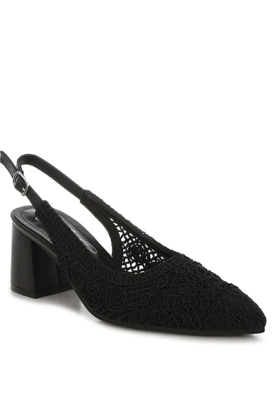 Woven Design Slingback Sandals