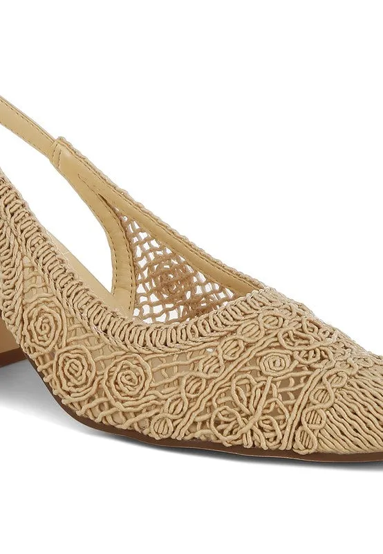 Woven Design Slingback Sandals