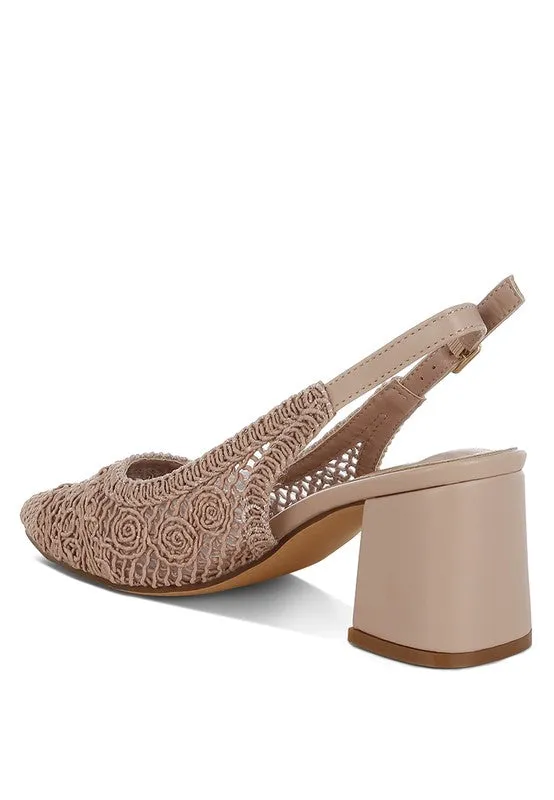 Woven Design Slingback Sandals