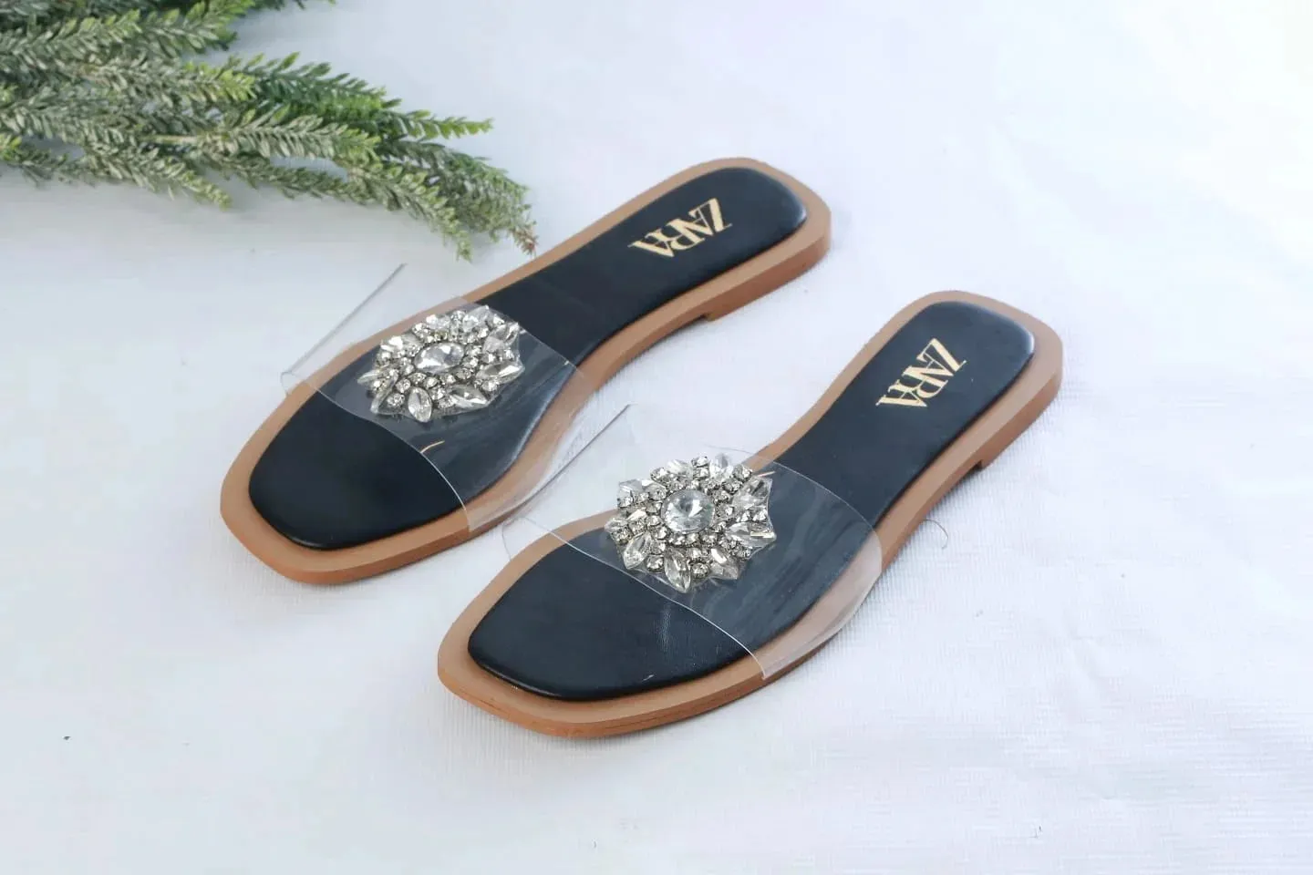 ZARA EMBELLISHED FLAT - BLACK