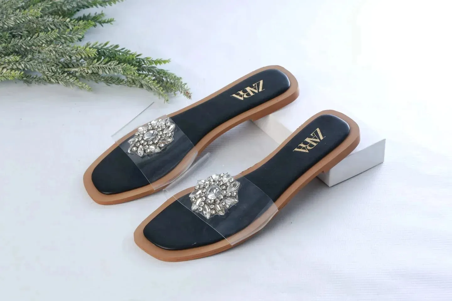 ZARA EMBELLISHED FLAT - BLACK